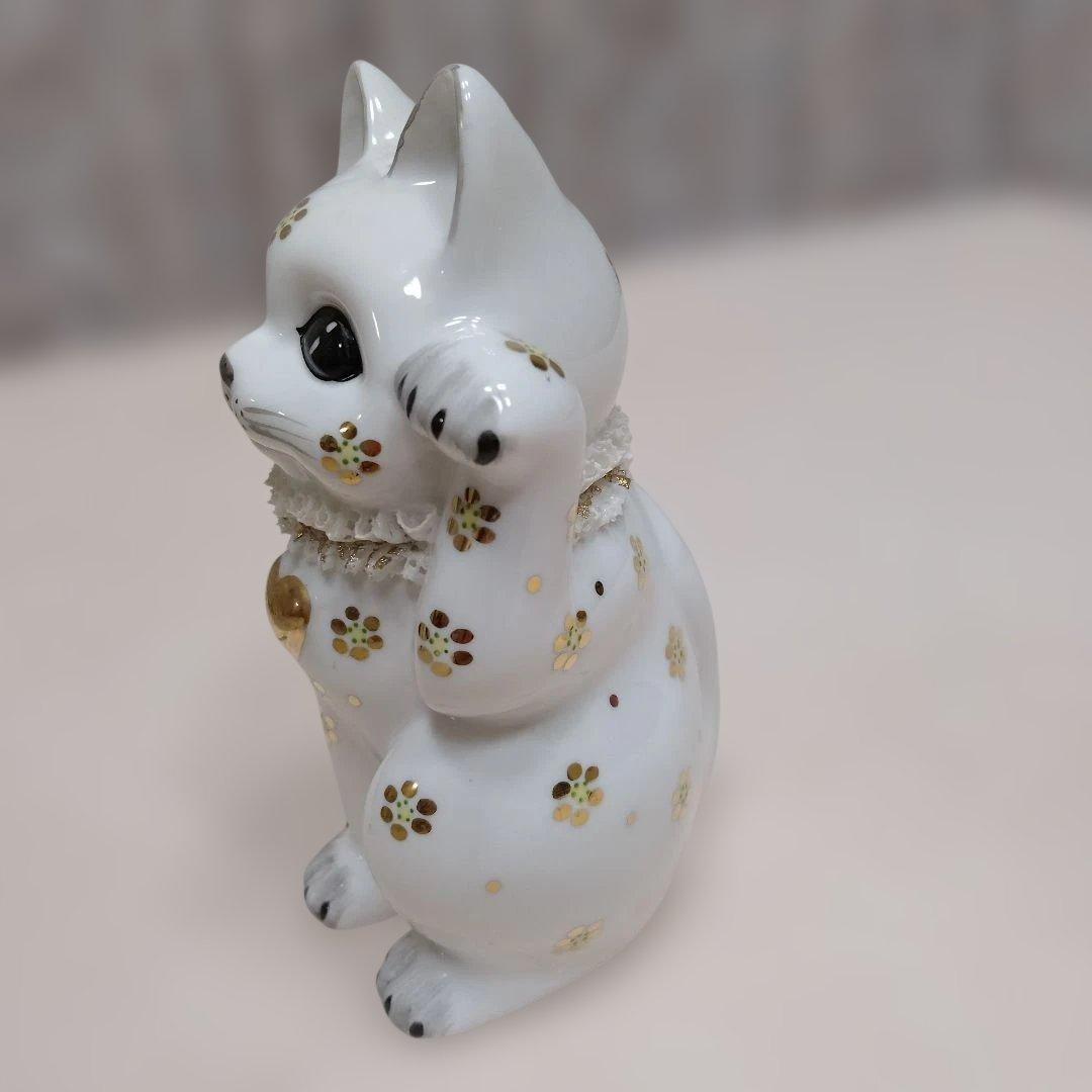  Porcelin (ロイヤル　ポーセリン)　左手招き猫　置き物