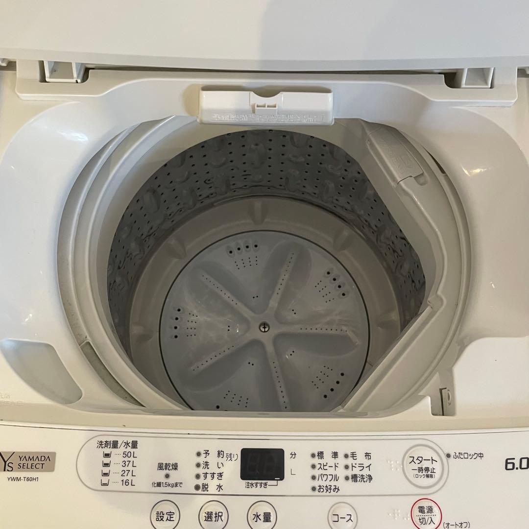 可動品　YAMADA 洗濯機　YWM-T60H1 2021年製　生活家電