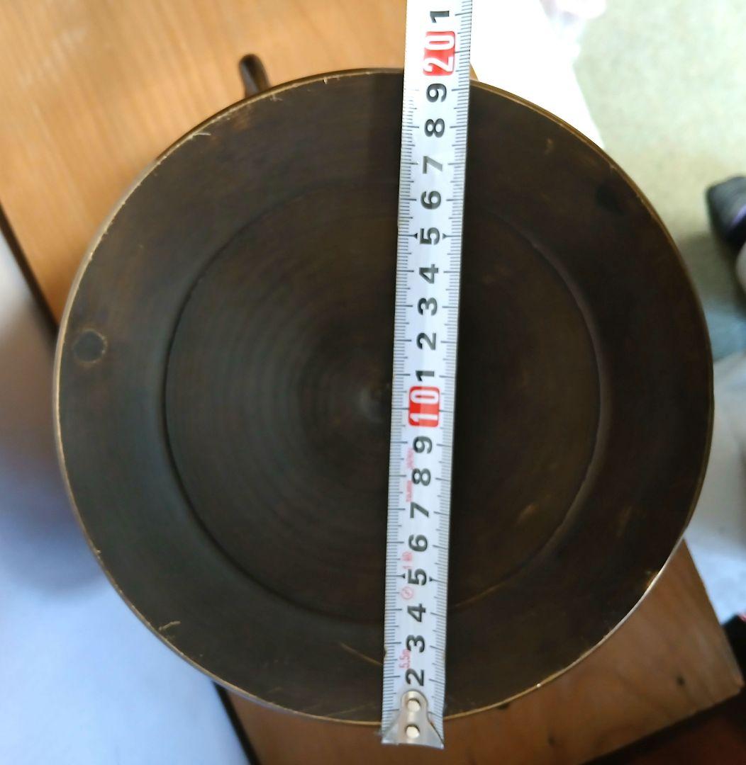 骨董品　真鍮火鉢　持ち手付　2個セット　木箱入