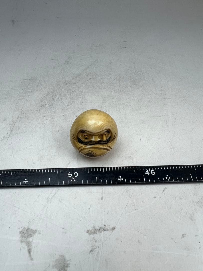 ［珍品］広之在銘　極上だるま根付￼ 25g 送料込み