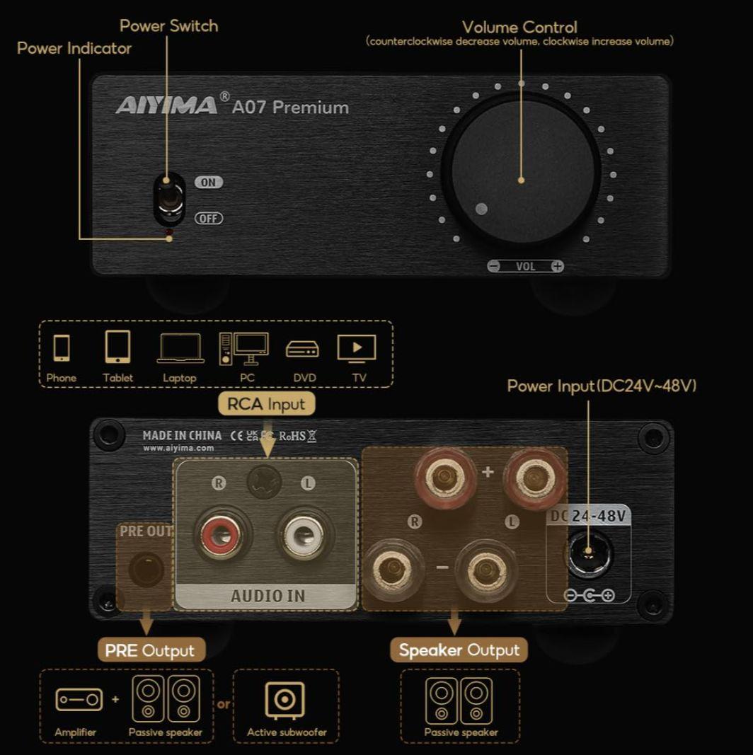 AIYIMA A07 Premium TPA3255 パワーアンプ