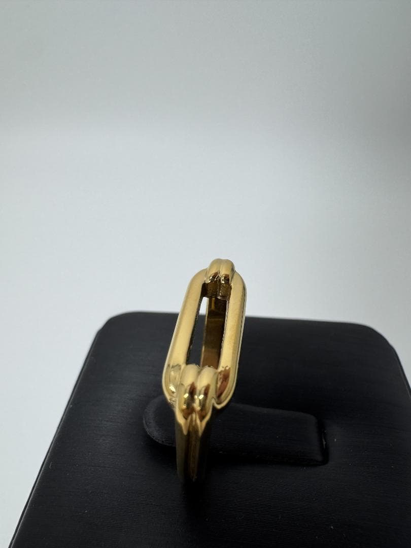 美品/日本製K18ゴールド リンクスタイルリング3.19g