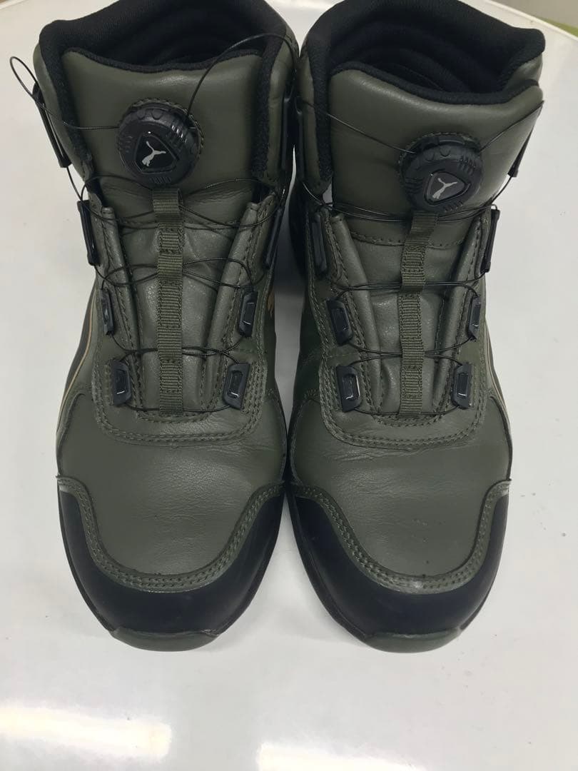 Puma オリーブグリーン ハイカット安全靴 27cm JSAA