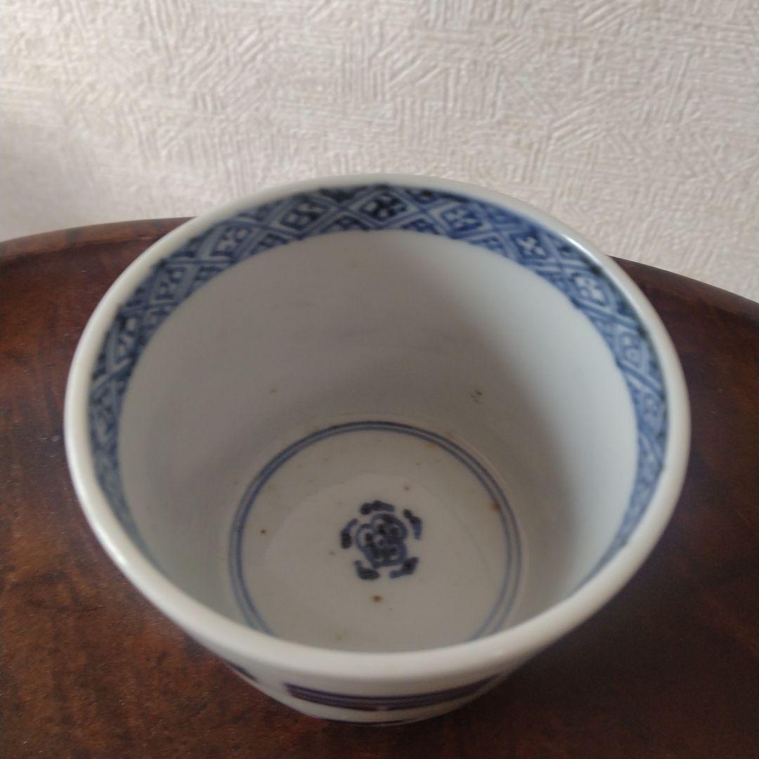 《期間限定セール！〜2/28まで》古伊万里染付波八卦文蕎麦猪口江戸時代