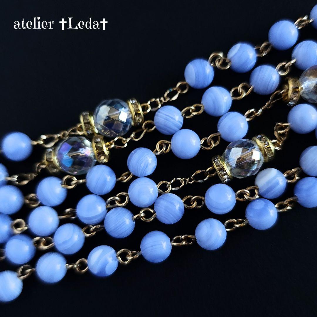 ☆ブルーレースアゲート＆オーロラ水晶 ロザリオ☆ Blue Lace Agate