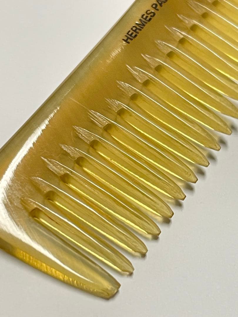 【良品】HERME'Sエルメス　バッファローホーン　コーム　櫛　レザーケース付き
