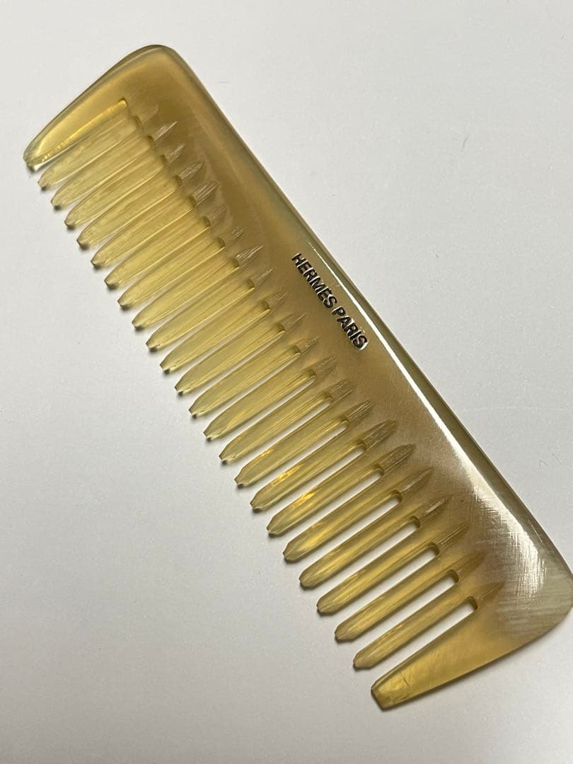 【良品】HERME'Sエルメス　バッファローホーン　コーム　櫛　レザーケース付き