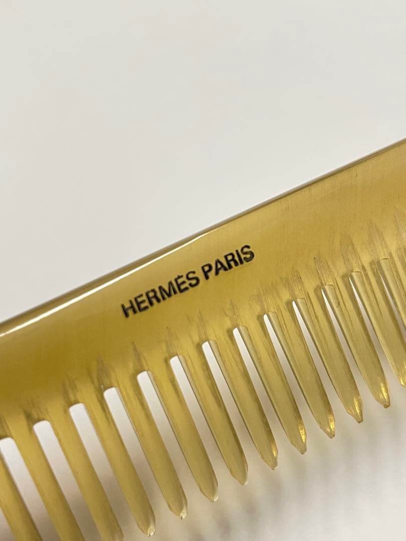 【良品】HERME'Sエルメス　バッファローホーン　コーム　櫛　レザーケース付き