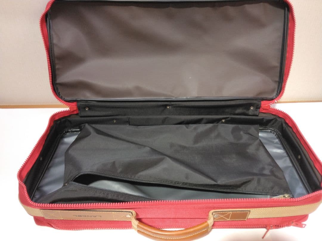 LANCEL 赤 キャンバス ボストンバッグ