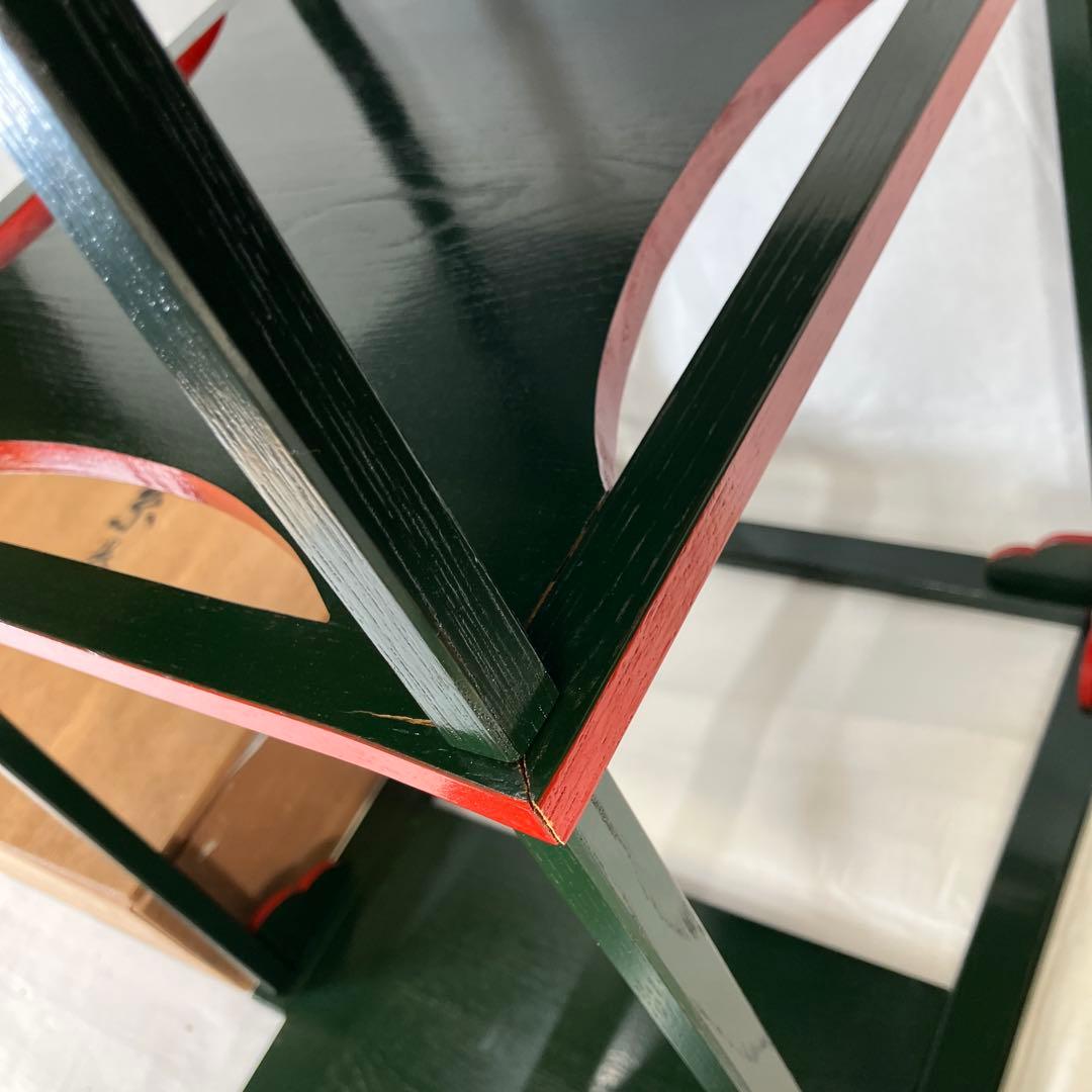 茶道具　輪島塗　青塗　糸巻棚　小森克己　木箱
