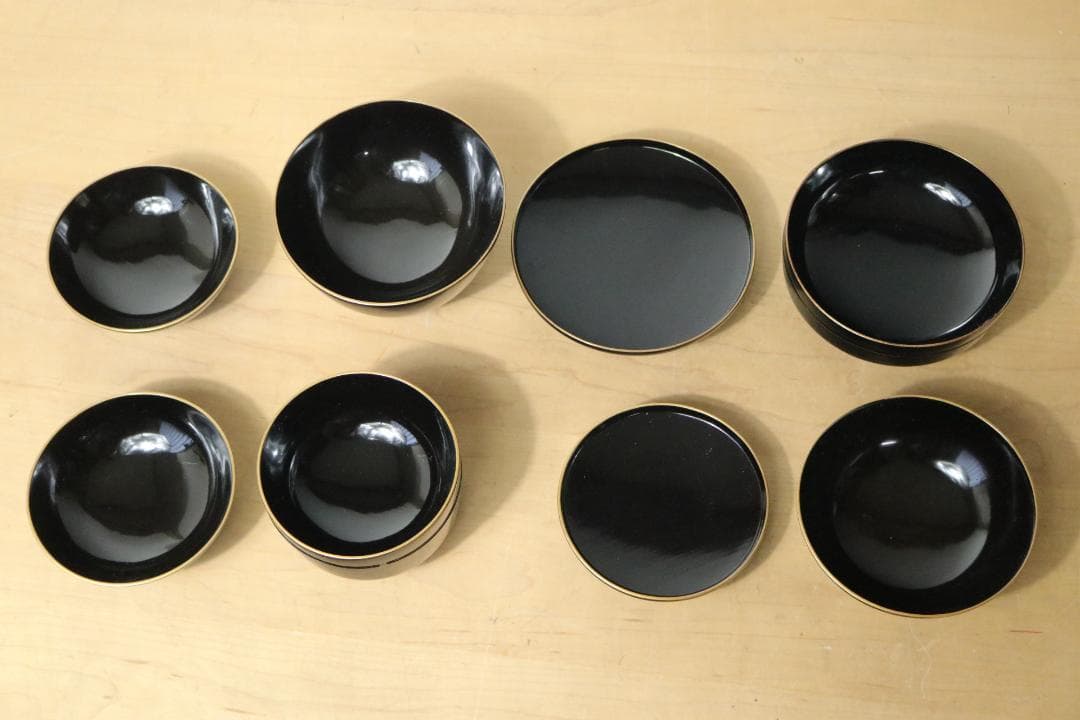 希少 明治時代 輪島塗 金縁 宗和膳 漆器 木製 四方膳 茶道具 古美術 時代物