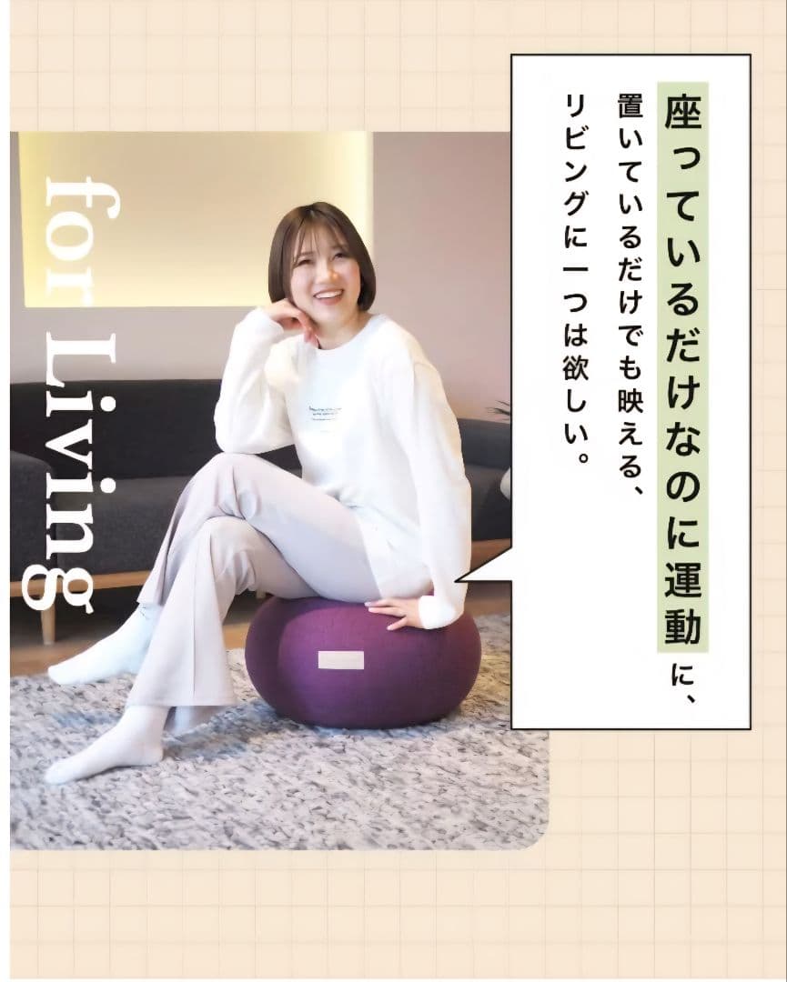 activital エクササイズプフ　バランスボール　ブラウン　ダイエット