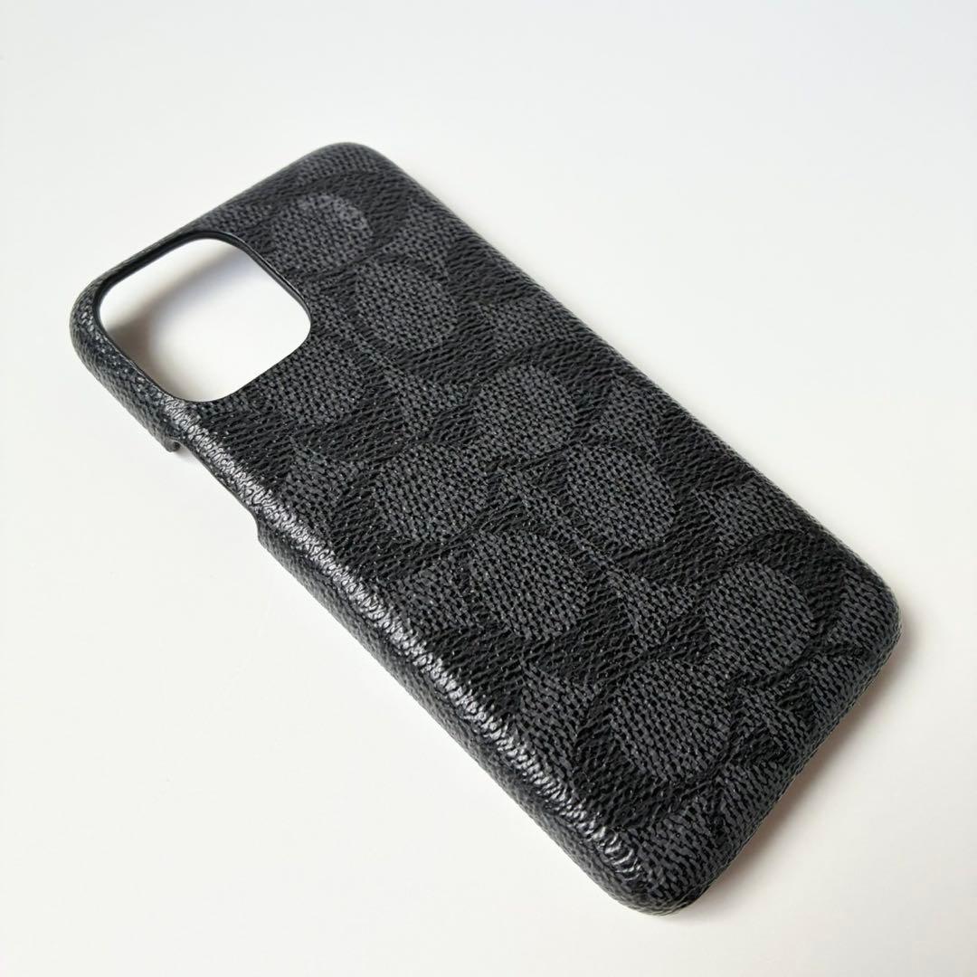 【極美品】COACH iPhone 11 Pro ケース シグネチャー 黒