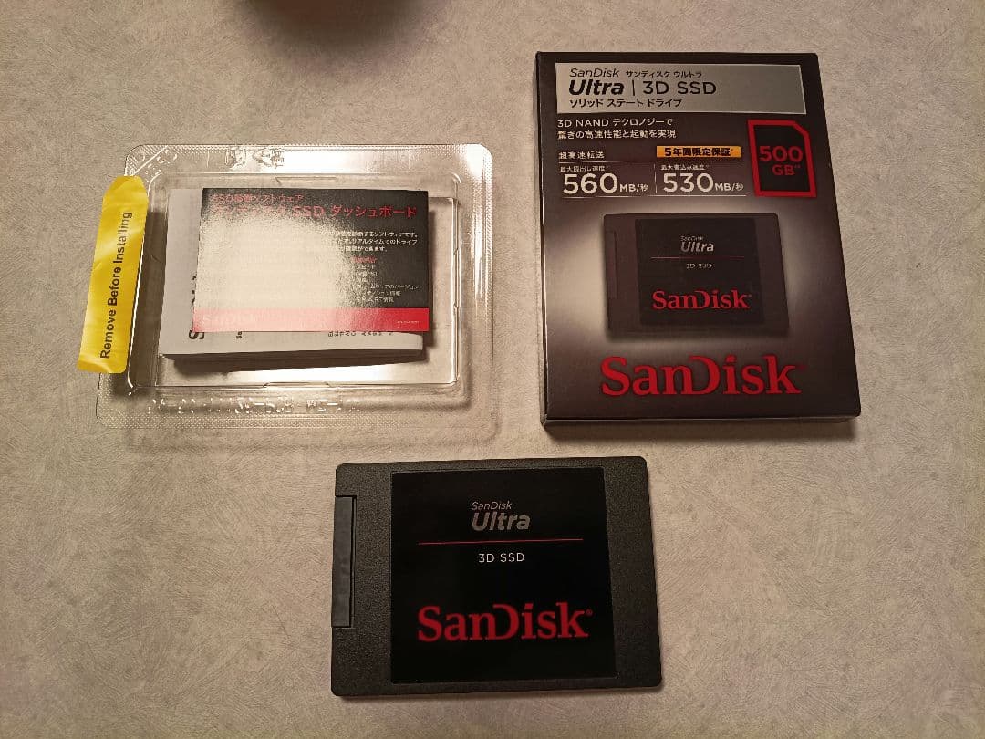 SanDisk Ultra 3D SSD 500GB 箱入り　99%