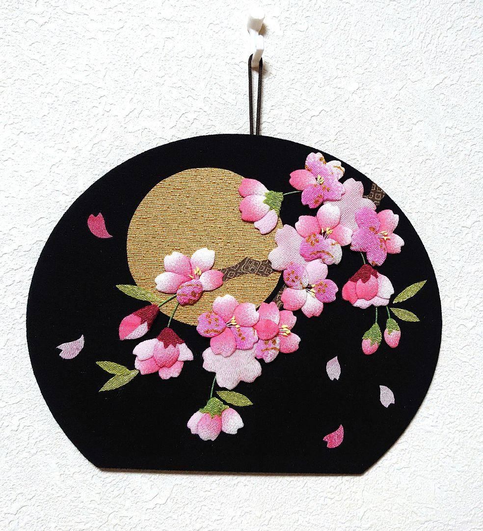 さくらほりきり 押絵飾り 桜と月 ※まるまる