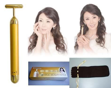 日本製２４金電動美顔器BEAUTY STICK 電動振動の純金ヘッド美顔器