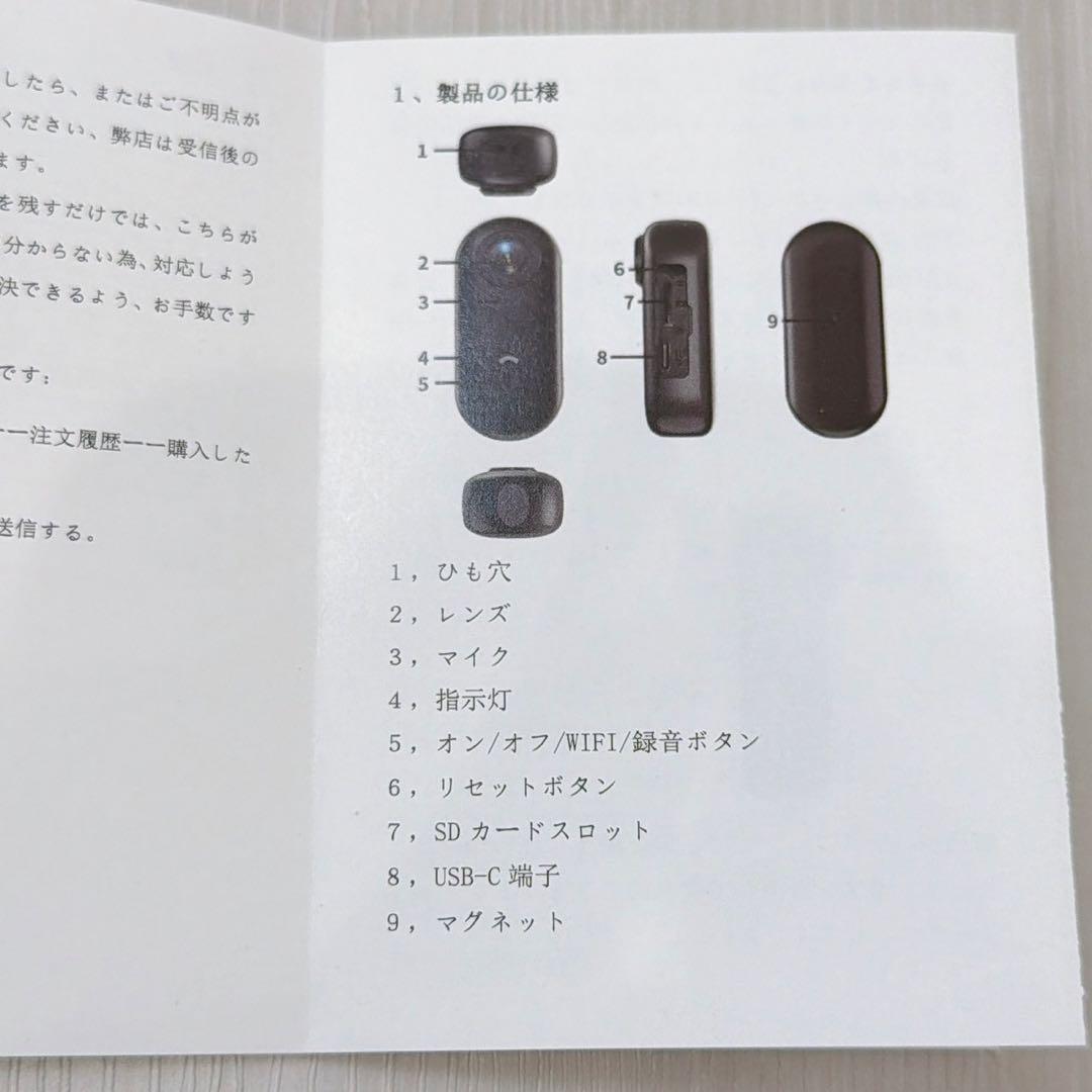 新品✨4Kアクションカメラ 小型 ウェアラブルカメラ 160°広角 コンパクト