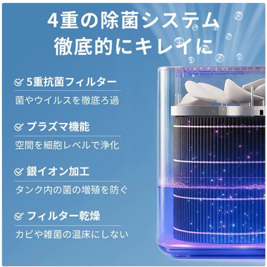 加湿器 気化式 自動調湿 5L 上部給水 静音設計 省エネ 乾燥対策