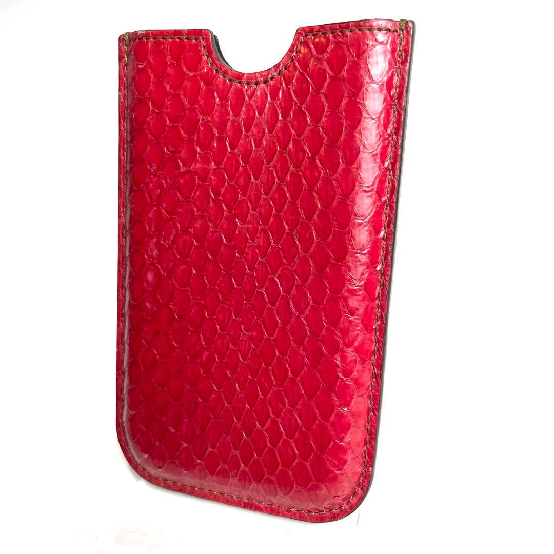 カルティエ Cartier パイソン スマホケース iPhone レッド 赤