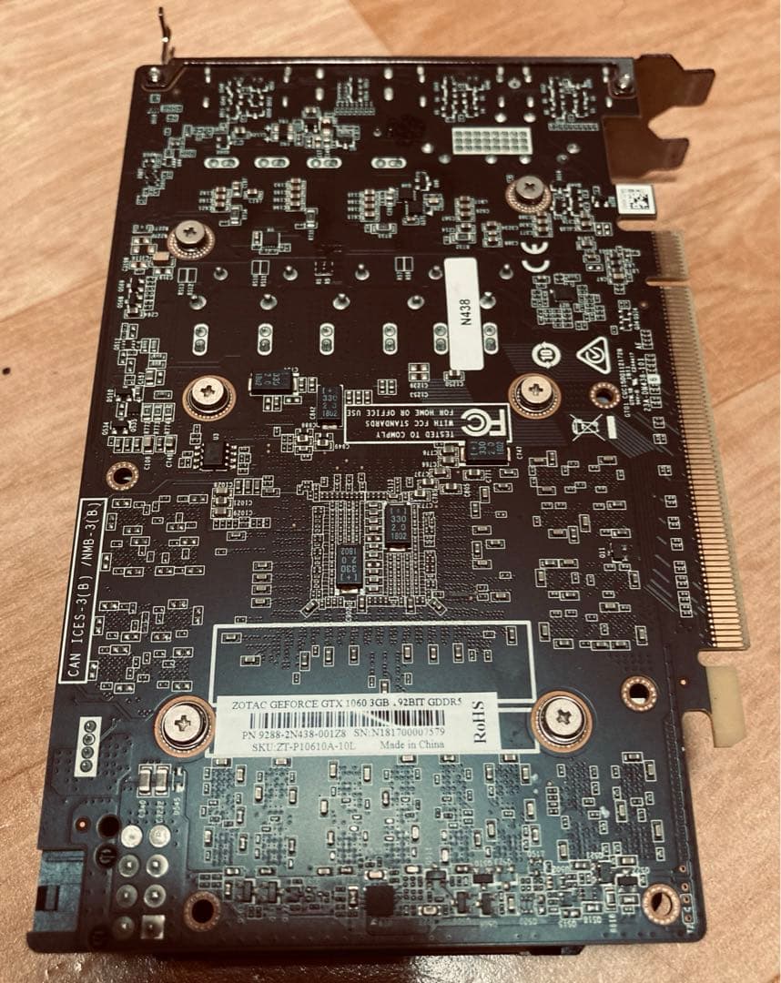 Geforce GTX 1060 3G ZOTAC 動作品