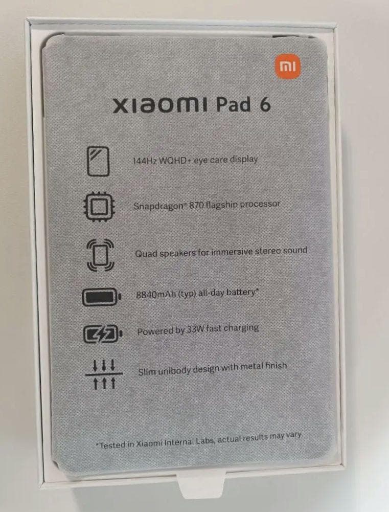 【日本国内版】 Xiaomi Pad 6 6GB + 128GB グレー