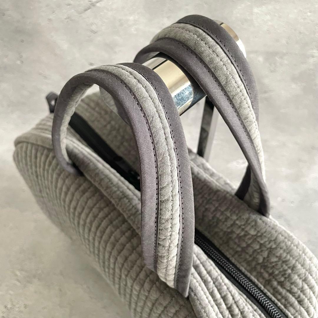 ボストンバッグ ヌビバッグ　グレー　ハンドメイド