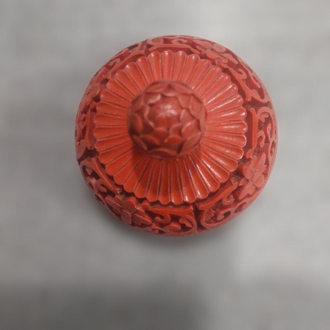 堆朱 中国美術工芸品 伝統美術 茶壺 蓋物