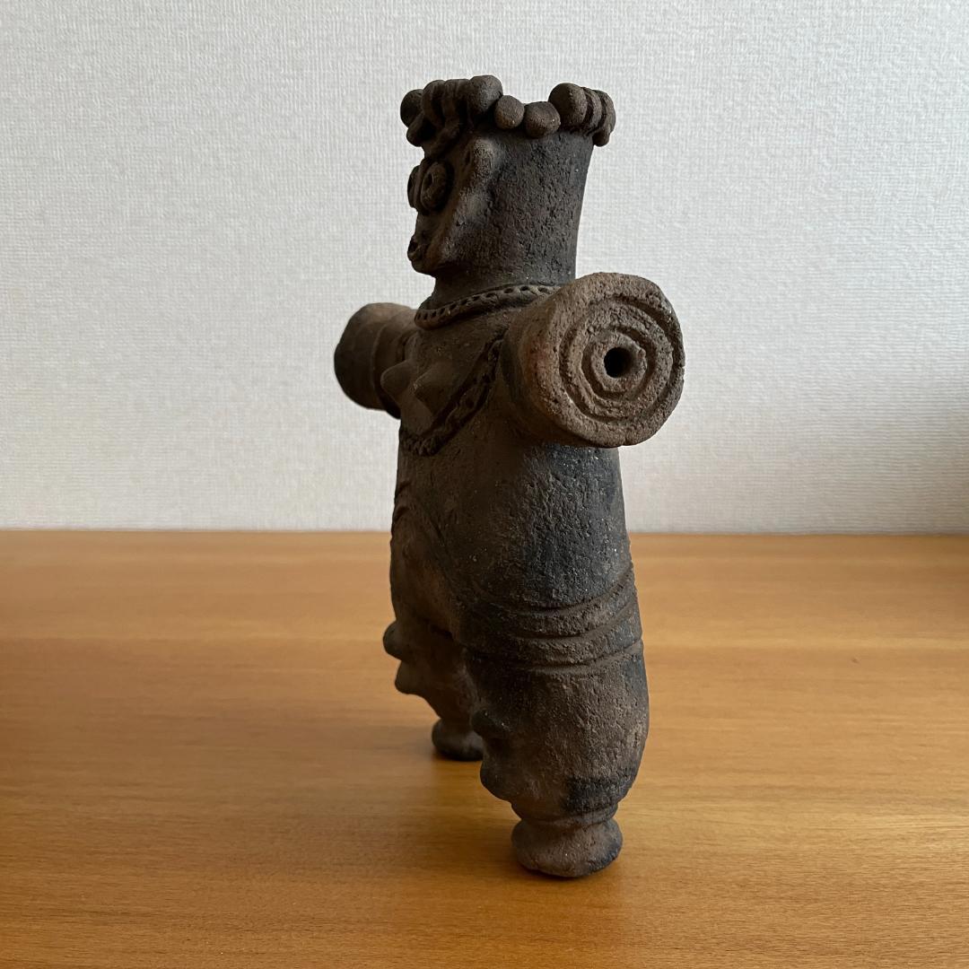 縄文 みみずく土偶 後期〜晩期 伝赤城遺跡出土（埼玉鴻巣周辺）時代箱付