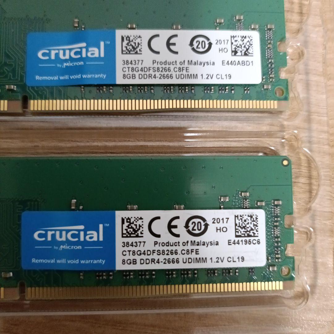 Crucial DDR4-2666 16GB（8GB×2）
