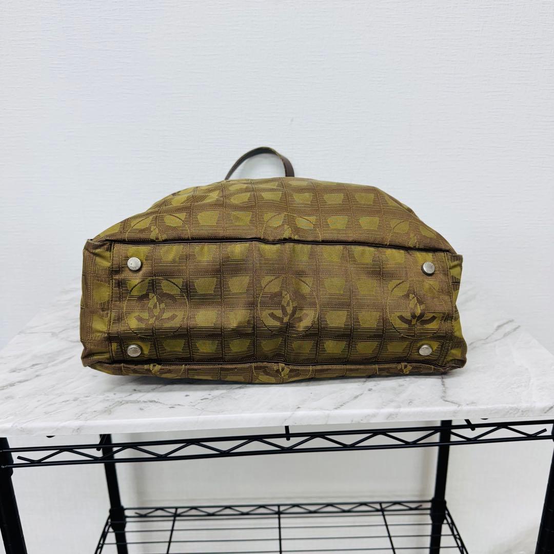 ✨CHANEL✨シャネル✨ラベルライン✨カーキ✨ヴィンテージ✨トートバッグ✨