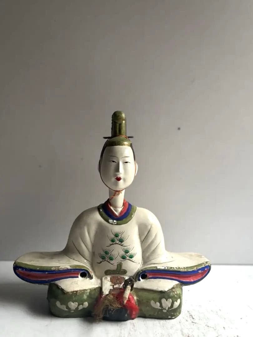 929 骨董 アンティーク 郷土玩具 天神人形 ① 白天神 菅原道真 明治 大正