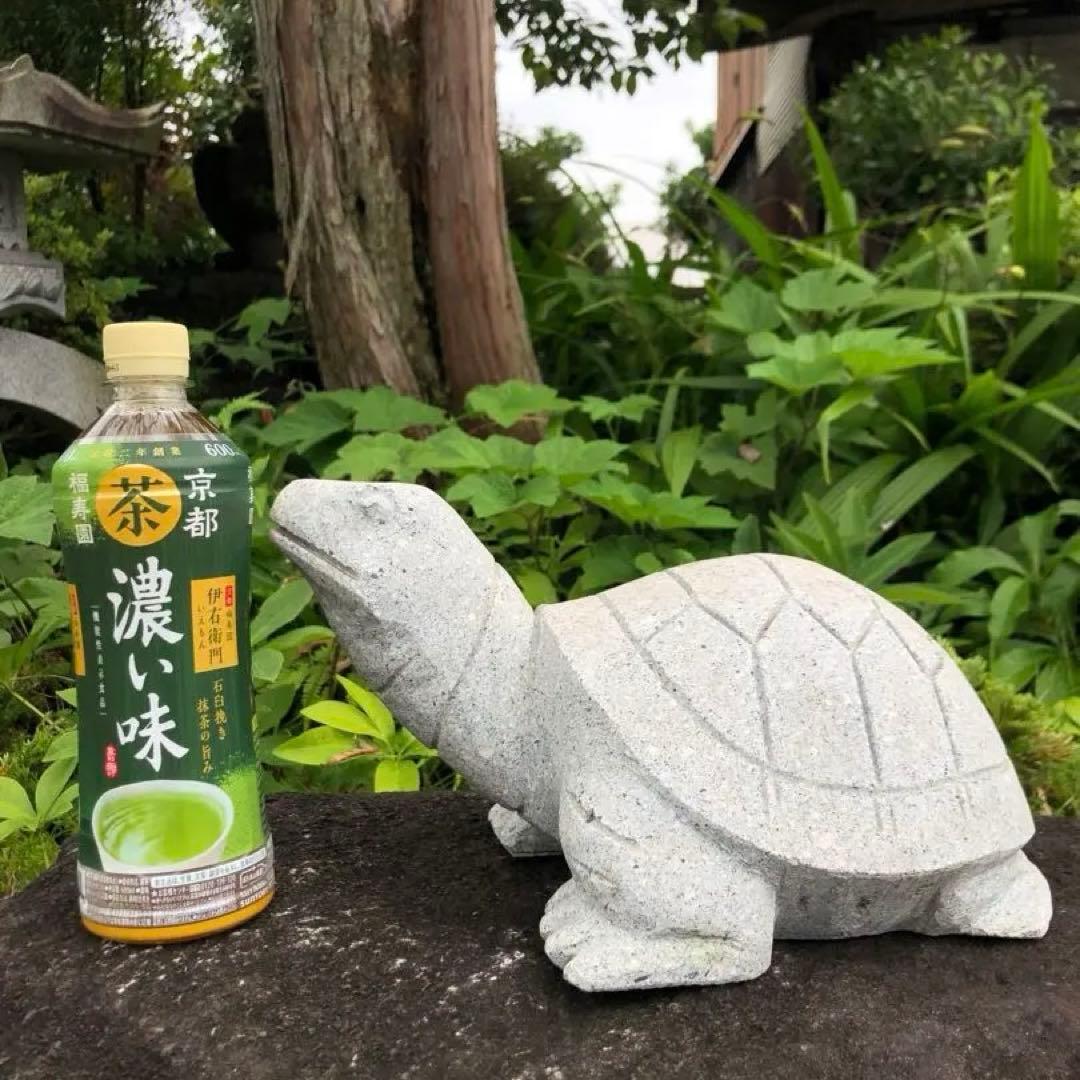 亀 カメ 石亀 置物 オブジェ 御影石 石像 石造 石彫 彫刻 庭石 縁起物