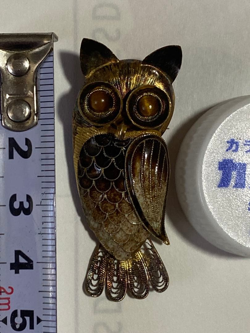 ♦️梟 スターリングシルバー ブローチ 刻印S925 その他刻印英文字有り