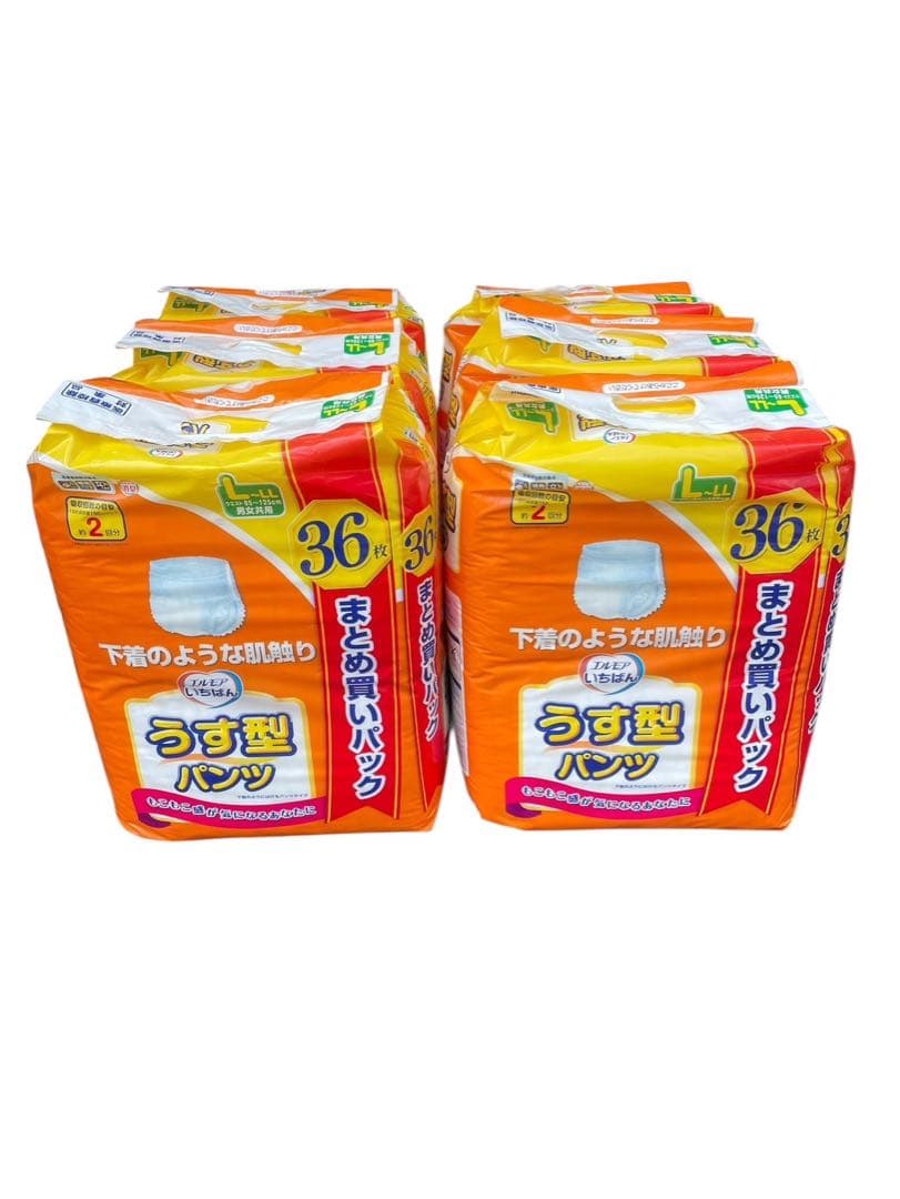 エルモアいちばん うす型パンツ L〜LLサイズ 36枚入 6パック