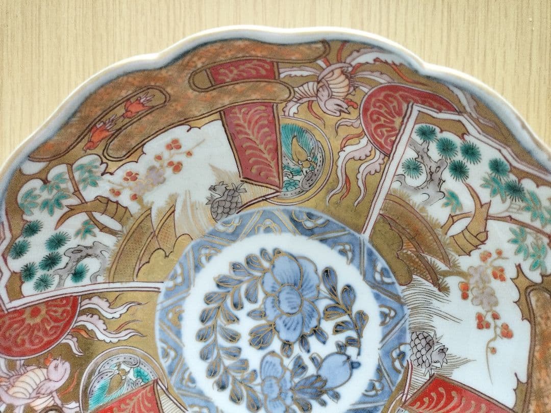 お値下げしました、色絵　鳳凰　龍　亀　松竹梅文　なます