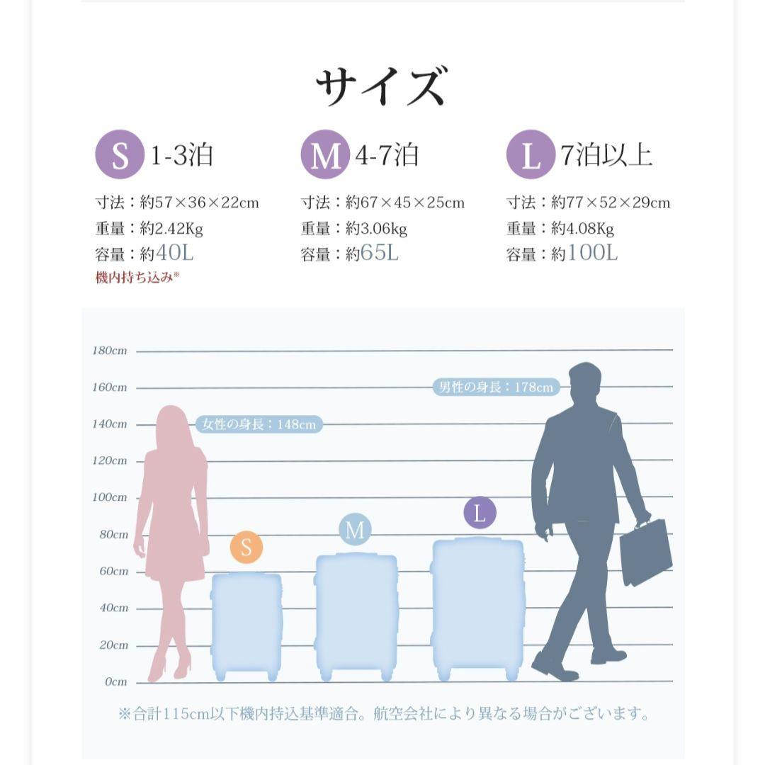 【新品未使用】ホワイト キャリーケース　Lサイズ　旅行用