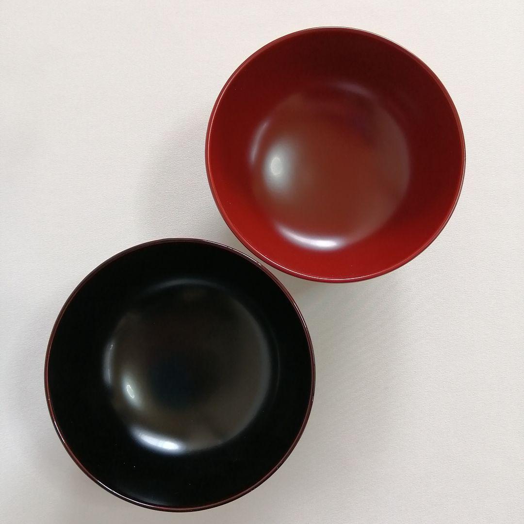 未使用/会津塗 天然木 夫婦椀手塗り漆器 汁椀
