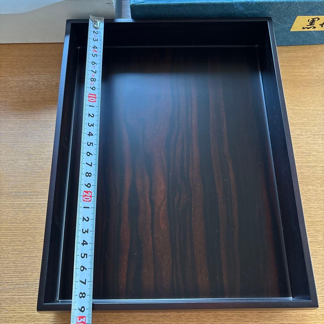 黒檀 文箱 昭和 アンティーク 新品未使用品 焦茶 艶あり超美品 高島屋