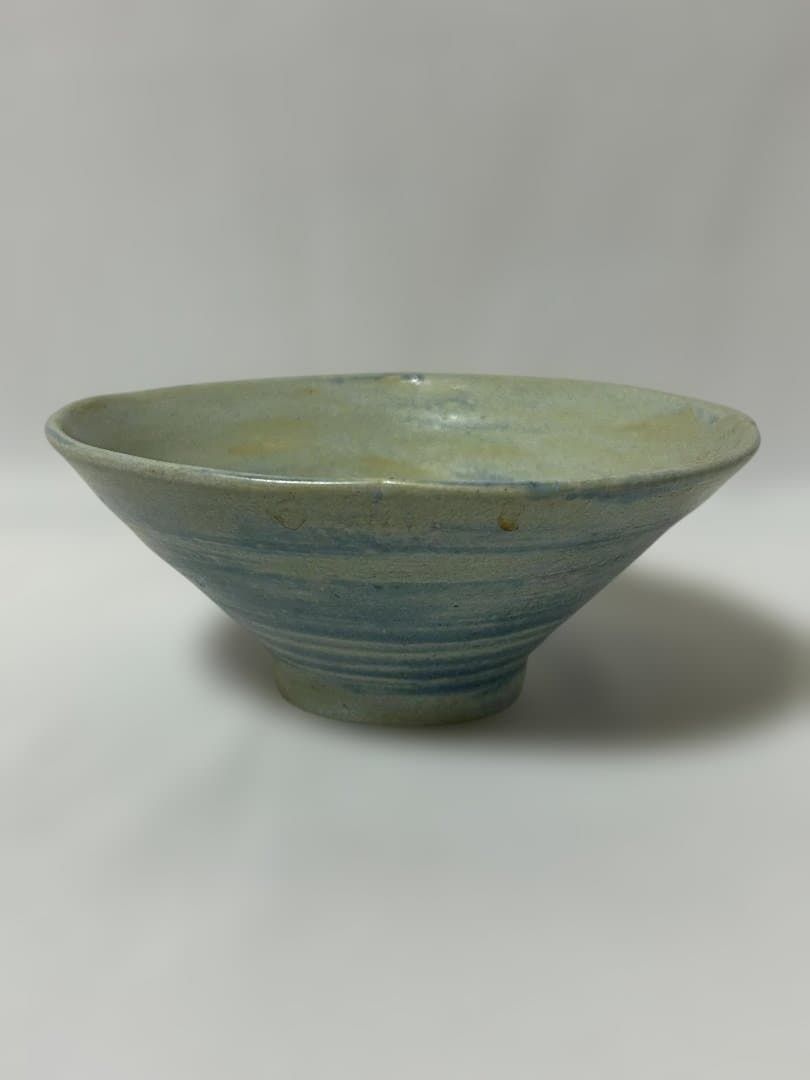 抹茶椀 平茶碗 作家 青 花弁縁 茶器 茶道具 茶の湯 在銘
