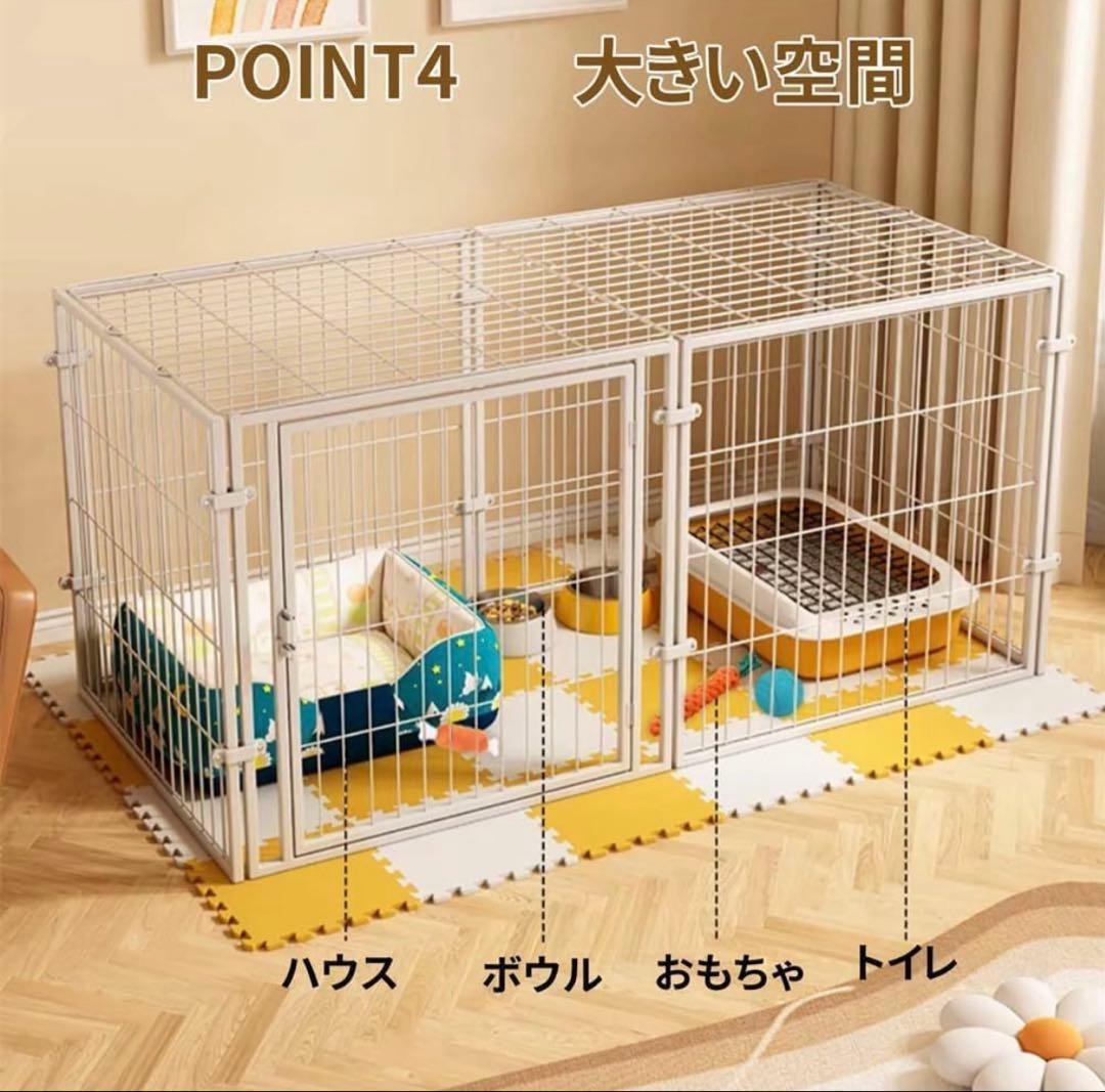 ペットケージ 犬 犬用 猫 簡易ケージ ペットフェンス 折りたたみ 屋根付き
