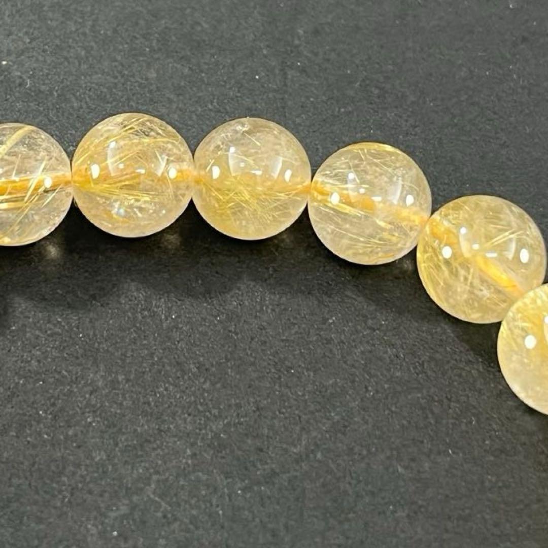 BRY0934☆ルチルクォーツブレスレット☆高品質　天然石　金運パワーストーン