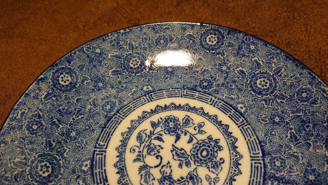 古伊万里　伊万里　染付　微塵唐草　唐草　大皿　菓子皿　１客