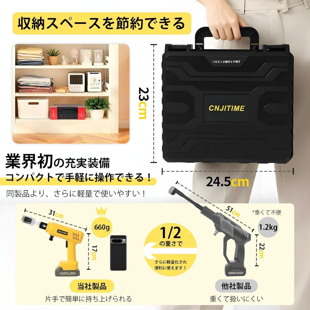 【新品】高圧洗浄機 2026年新登場・軽量版・コードレス・9MPa