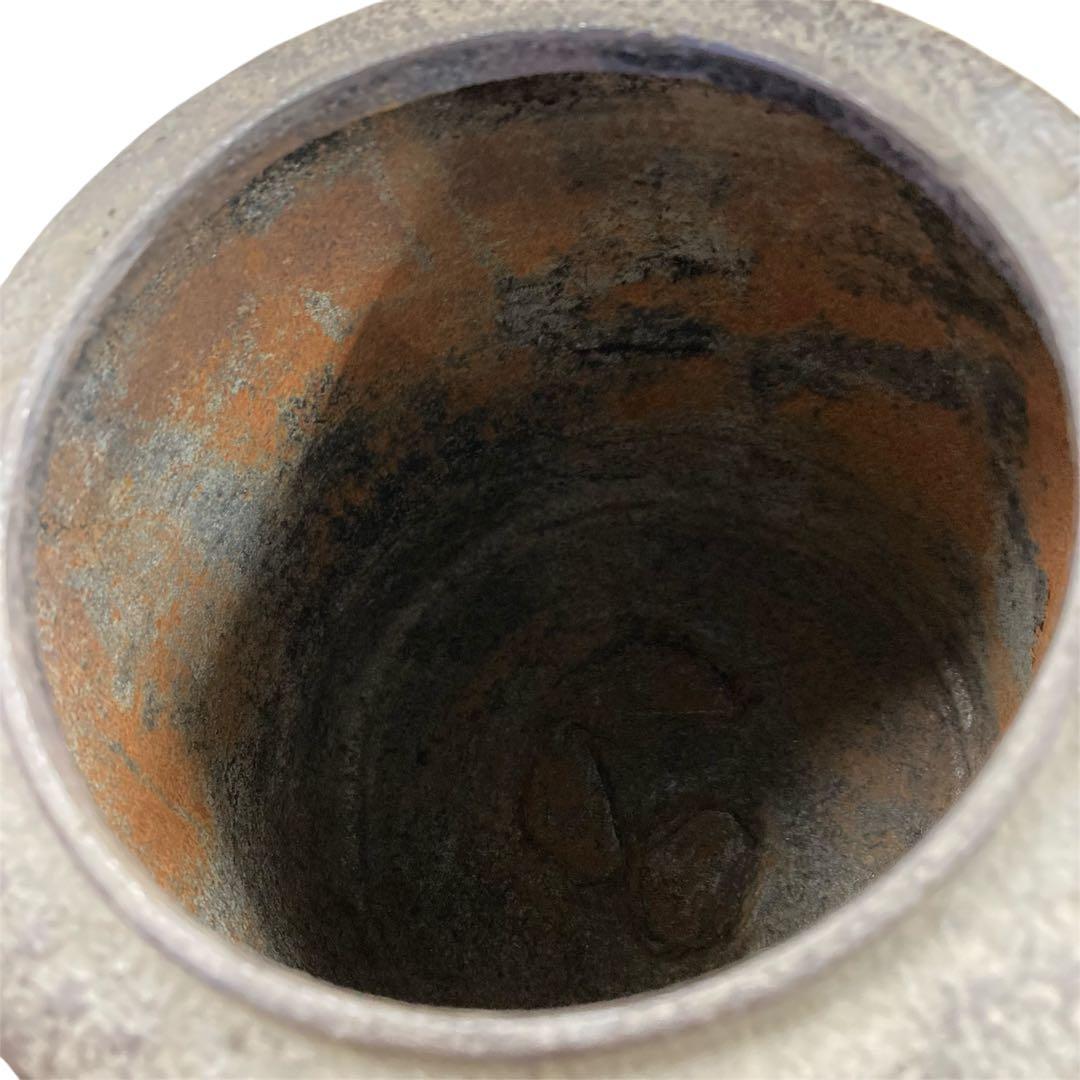 茶道　筒釜　色紙地紋　釜師　政光　茶釜