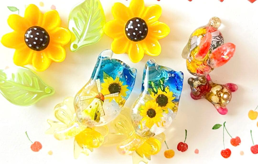 じゃれねこ『7月イベ☆40ひまわり』琉球ガラス入り♪