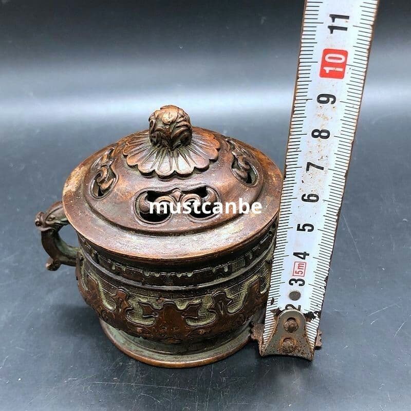 香炉 瑞獣招財 双耳蔵紋禅意薫香炉 香道具 銅製品 工芸品 置物