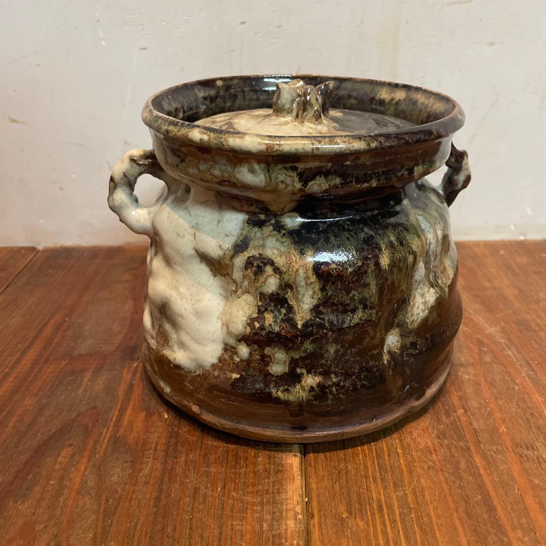 美品　茶道具　唐津　水指し　茶道　焼物　陶芸　耳付水指し　印象的な色合い