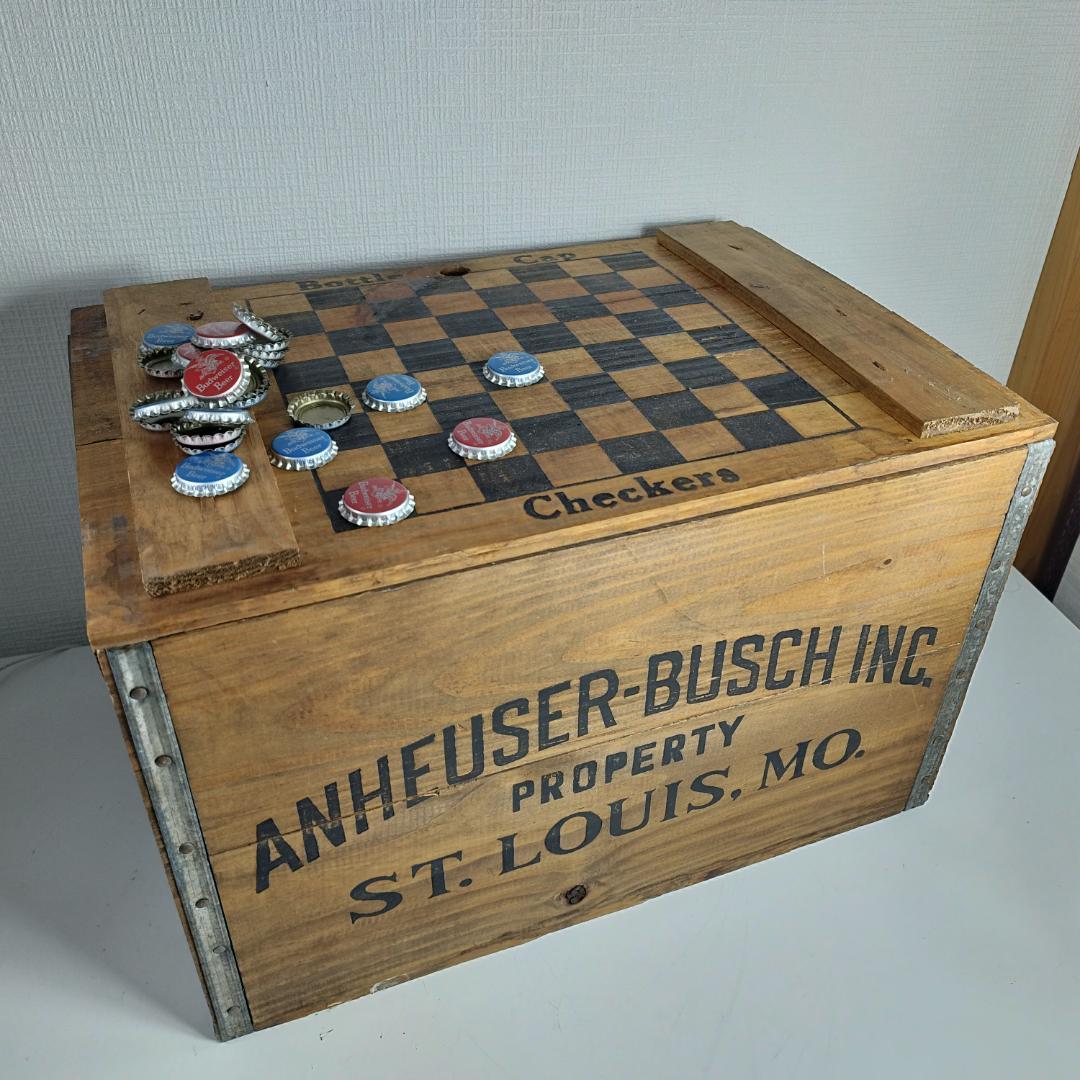 Budweiser バドワイザー 木箱 ケース ビンテージ ビール ア I7E3
