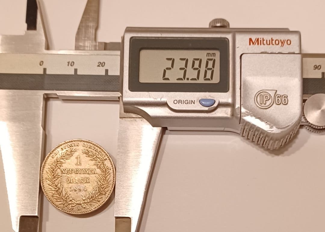 1894年(132年前) ドイツ領ニューギニア 1マルク銀貨 極楽鳥の銀貨