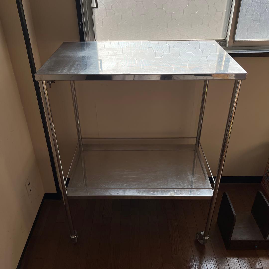 ステンレス　ワゴン　キャスター付き　古道具